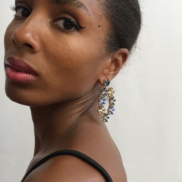 Flower Gold-Tone Drop Earrings - Picture 12 of 15